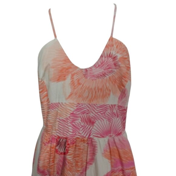 Hutch Floral Astor Maxi Dress Womens Size 6 Orange Pink Tiered Cotton Lined - Picture 2 of 11